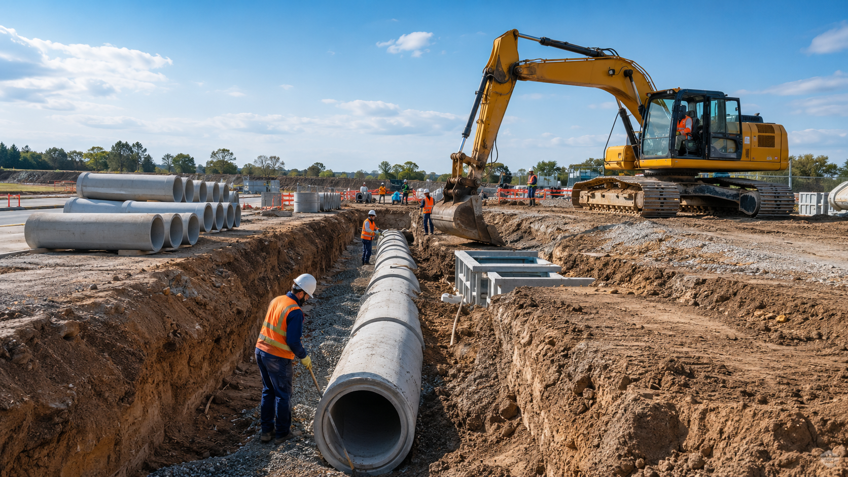 Civil construction works and storm water drainage project picture
